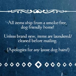 Ships from a smoke-free, dog friendly home!